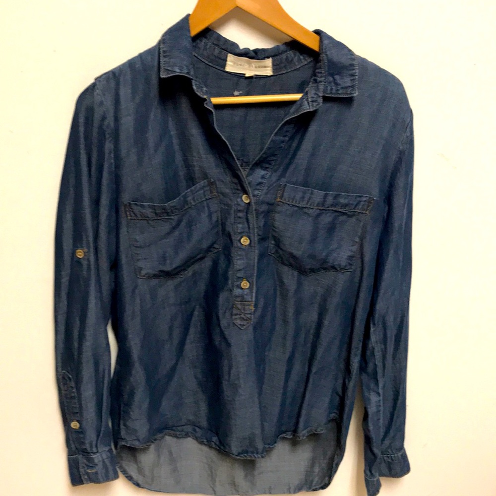 Side Stitch Regular Button Front Tunic - image 1